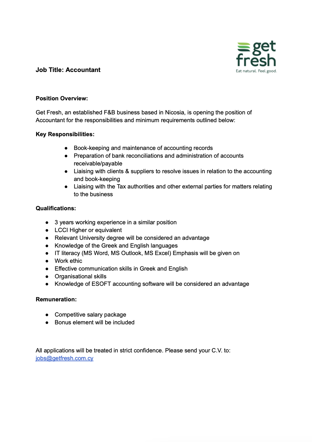 accountant vacancy get fresh